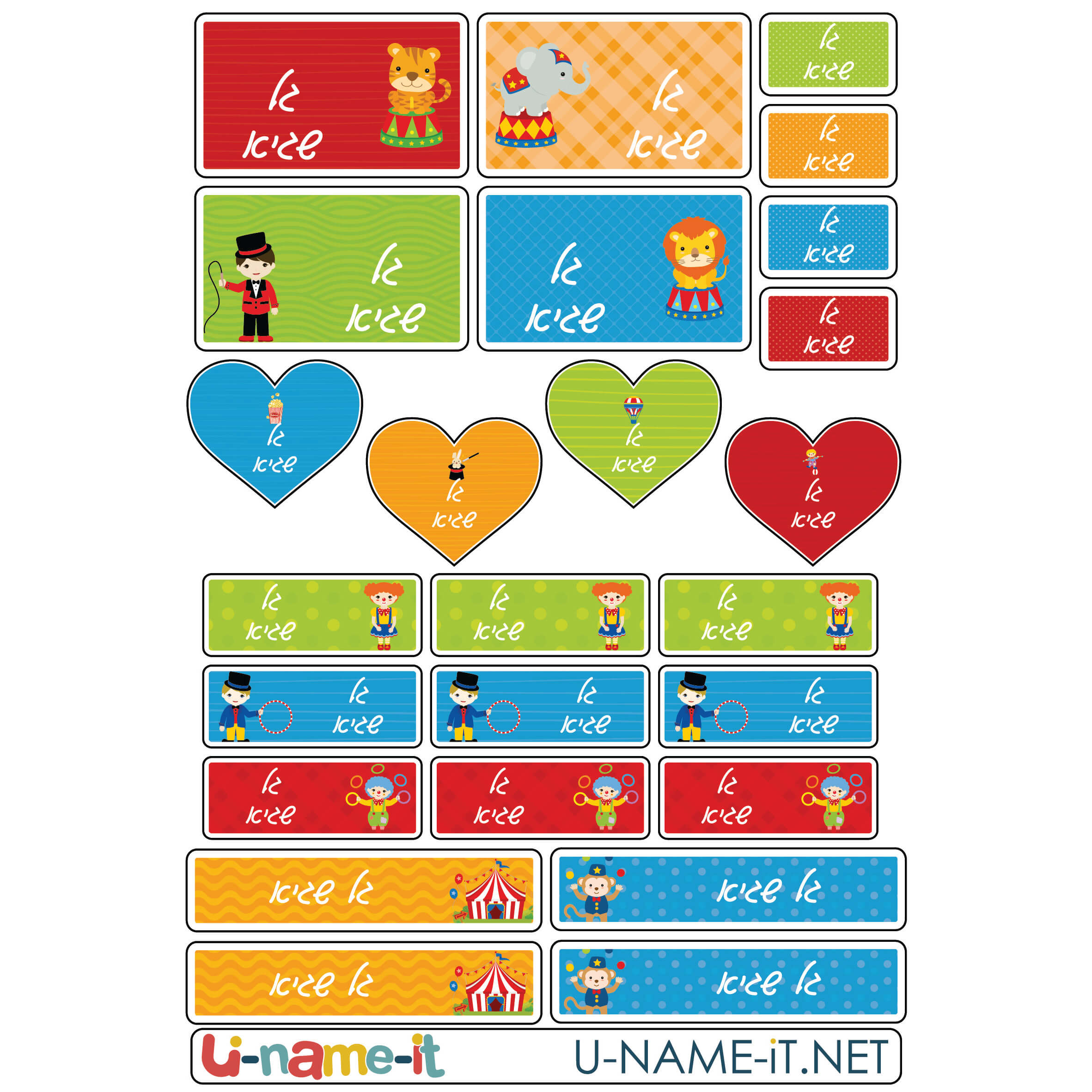 מדבקות שם מעוצבות בהתאמה אישית