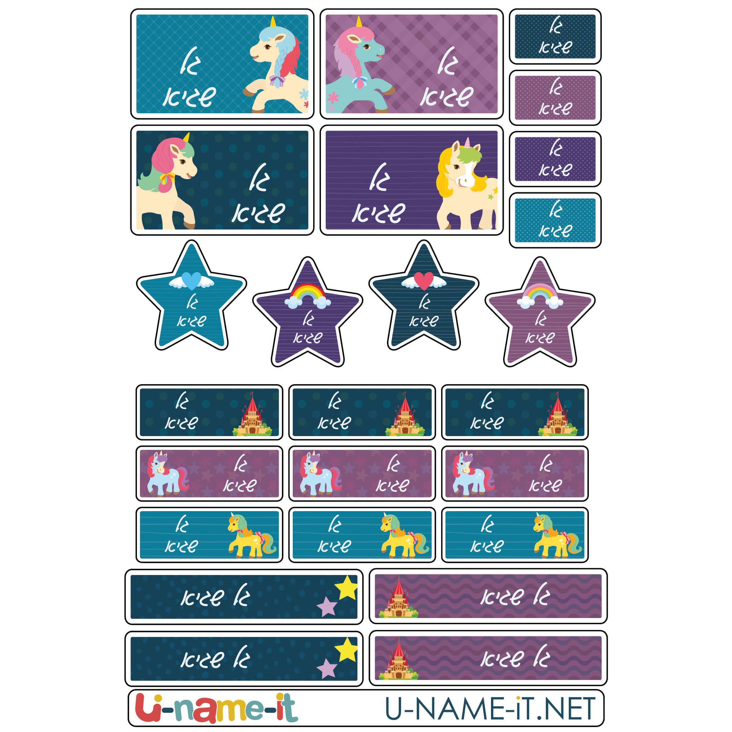 מדבקות שם מעוצבות בהתאמה אישית