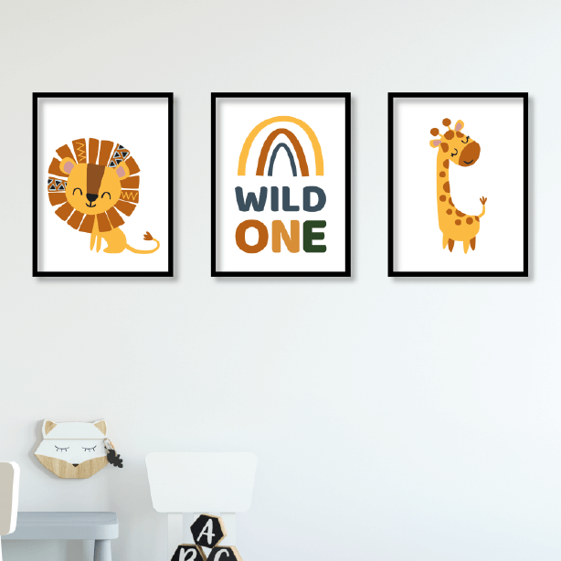 תמונות ממוסגרות לחדרי ילדים בעיצובים מגוונים