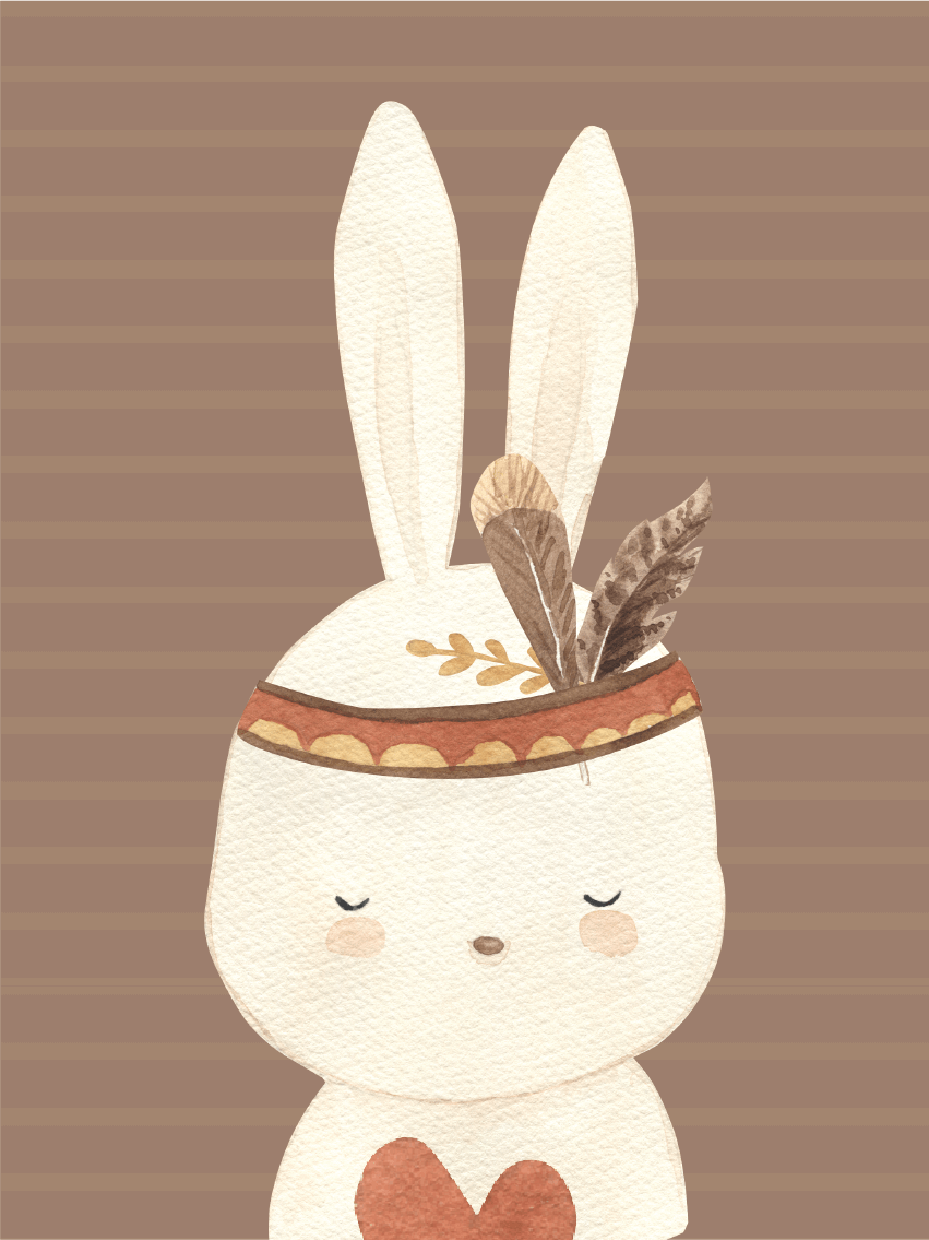 בוהו קשת עם חיות - ארנב